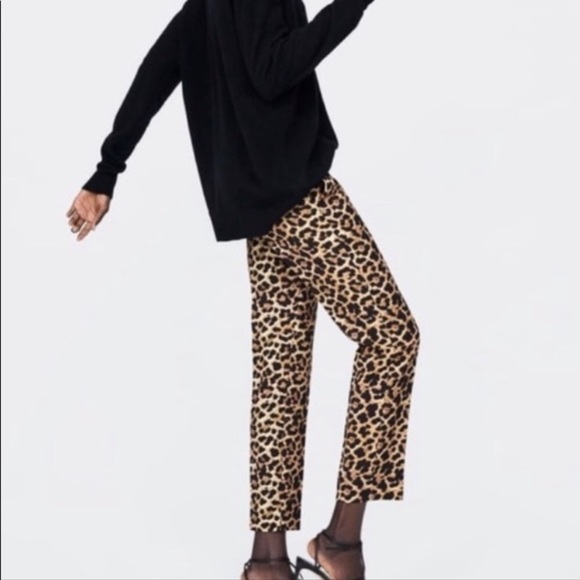 Zara Pants - Zara Basic Leopard Pants Size XL